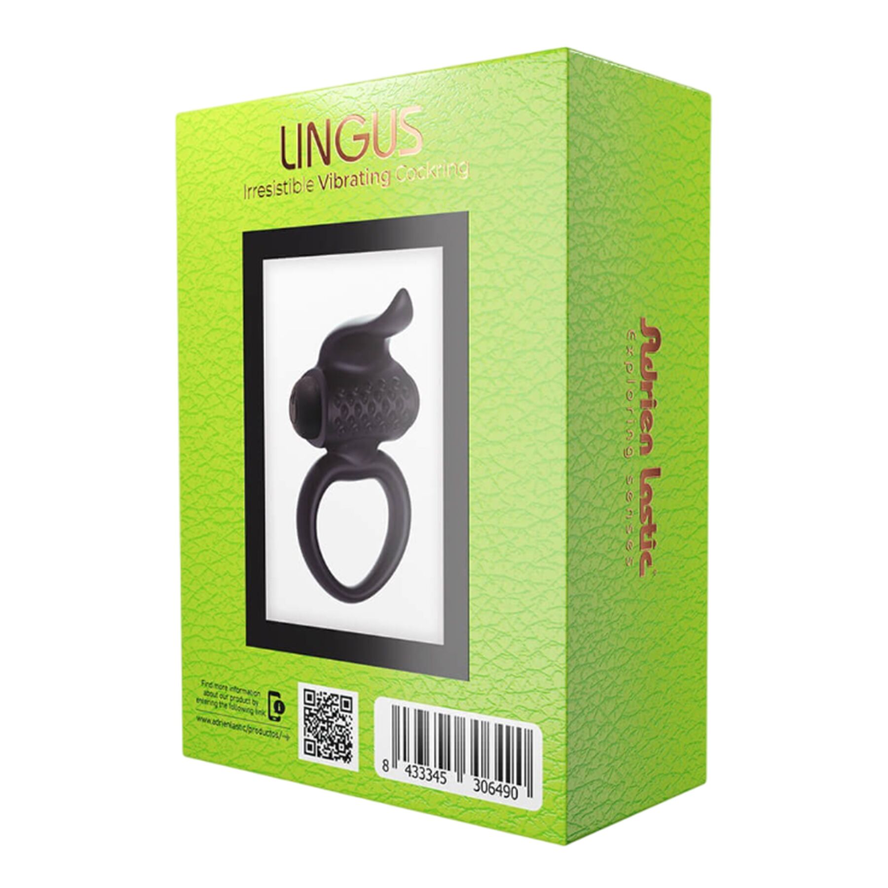 Ерекційне віброкільце adrien lastic lingus black з язичком і щіточкою для стимуляції клітора Ерекційне віброкільце adrien lastic lingus black з язичком і щіточкою для стимуляції клітора