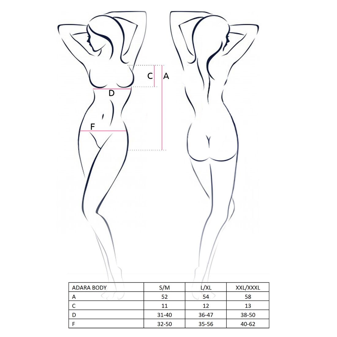 Боді монокіні passion adara body xxl/xxxl, red Боді монокіні passion adara body xxl/xxxl, red