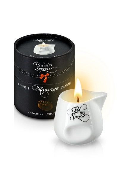 Масажна свічка plaisirs secrets chocolate (80 мл) подарункова упаковка, керамічний посуд Масажна свічка plaisirs secrets chocolate (80 мл) подарункова упаковка, керамічний посуд