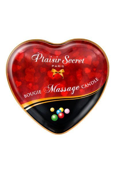 Масажна свічка серце plaisirs secrets bubble gum (35 мл) Масажна свічка серце plaisirs secrets bubble gum (35 мл)