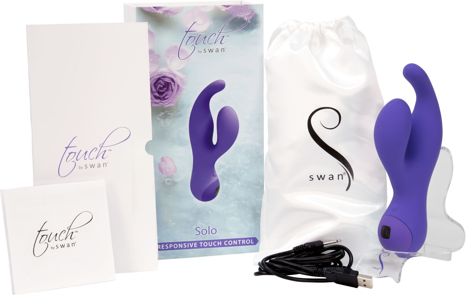 Вібратор кролик з сенсорним управлінням touch by swan solo purple, глибока вібрація, для точки g Вібратор кролик з сенсорним управлінням touch by swan solo purple, глибока вібрація, для точки g