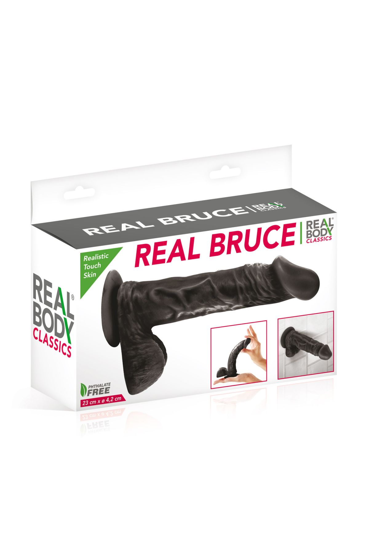 Фалоімітатор на присосці real body — real bruce black, tpe, діаметр 4,2 см Фалоімітатор на присосці real body — real bruce black, tpe, діаметр 4,2 см