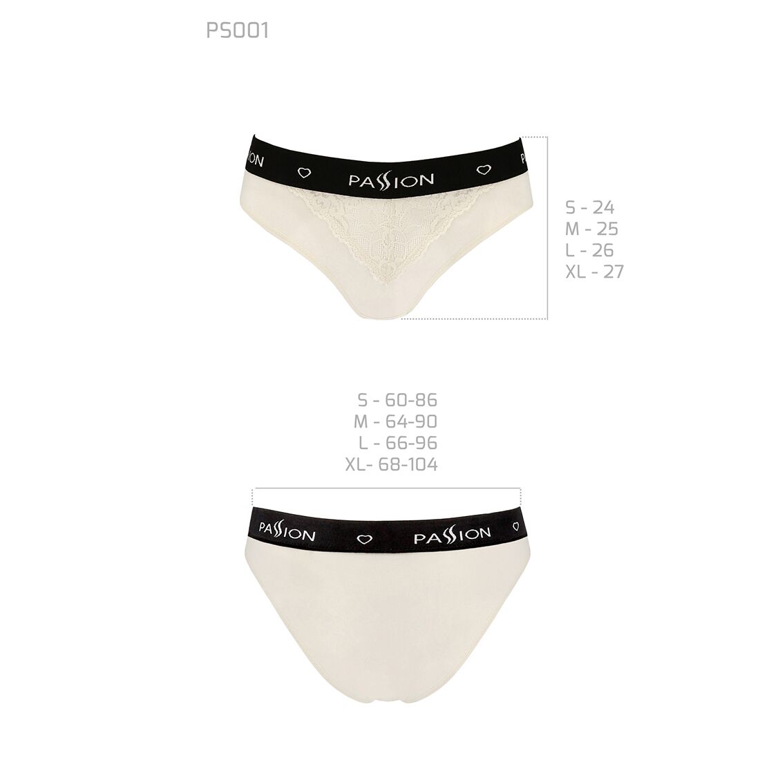 Трусики з широкою гумкою і мереживом passion ps001 panties l, ecru Трусики з широкою гумкою і мереживом passion ps001 panties l, ecru