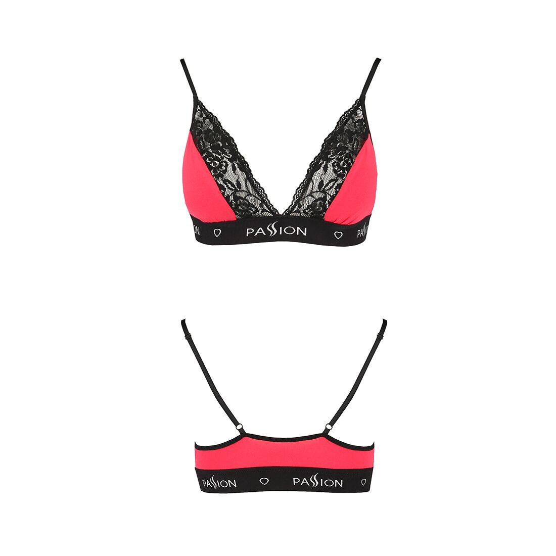 Еластичний топ з мереживом passion ps001 top xl, red black Еластичний топ з мереживом passion ps001 top xl, red black
