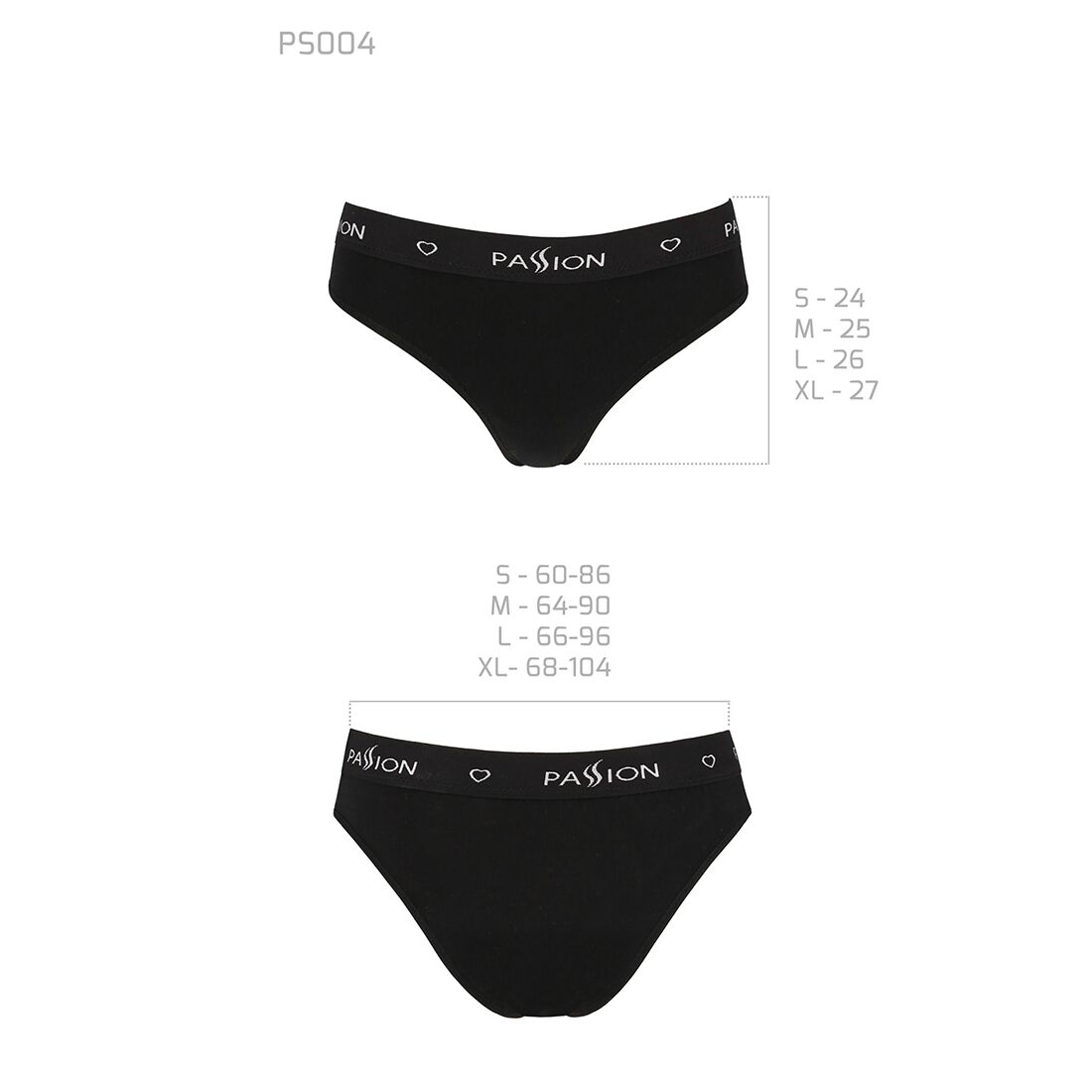 Трусики сліпи з бавовни з еластаном passion ps004 panties m, black Трусики сліпи з бавовни з еластаном passion ps004 panties m, black
