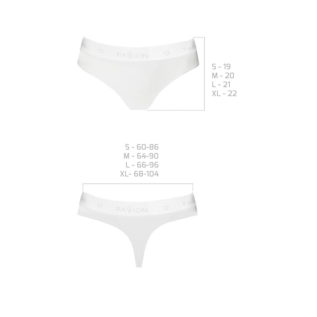 Трусики бразиліана з бавовни passion ps005 panties xl, white Трусики бразиліана з бавовни passion ps005 panties xl, white