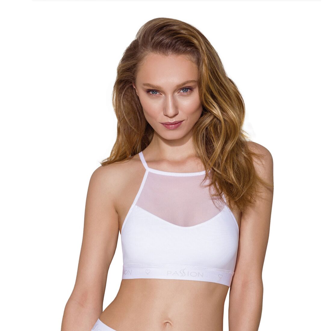 Спортивний топ з прозорою вставкою passion ps006 top m, white