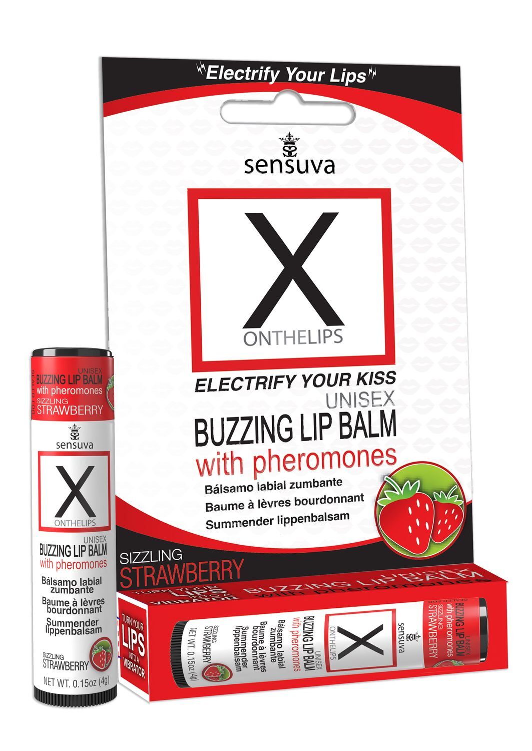 Стимулювальний бальзам для губ унісекс sensuva – x on the lips strawberry з феромонами, полуниця Стимулювальний бальзам для губ унісекс sensuva – x on the lips strawberry з феромонами, полуниця