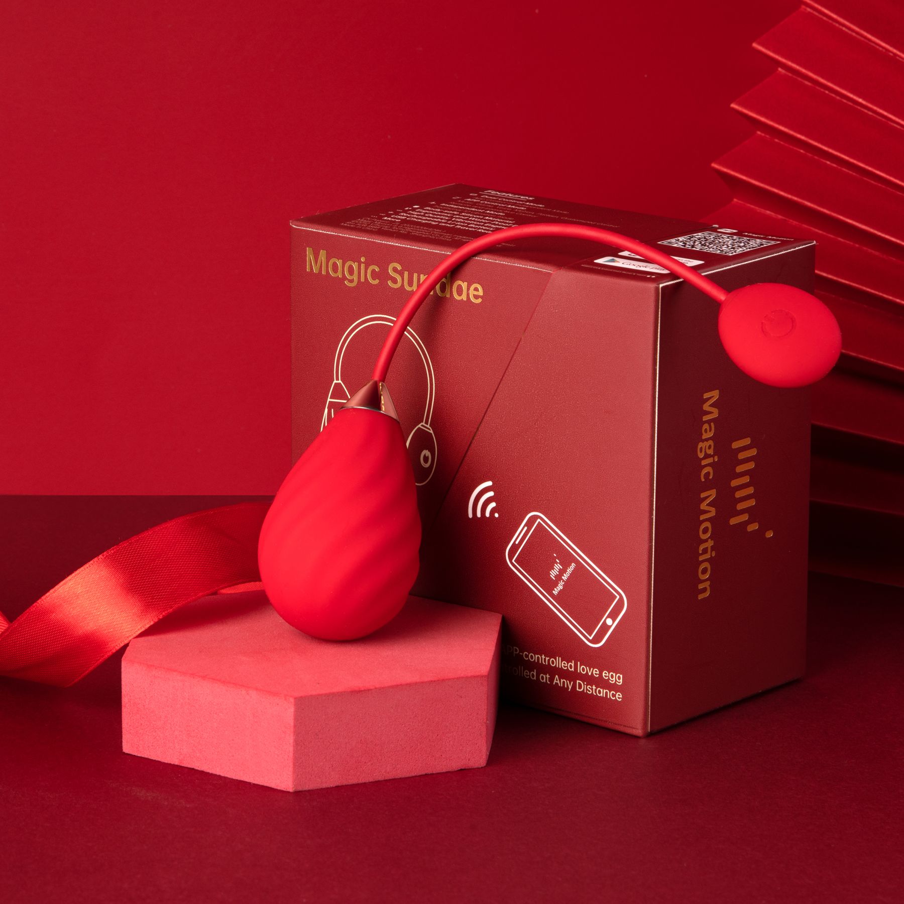 Смарт віброяйце magic motion sundae red Смарт віброяйце magic motion sundae red